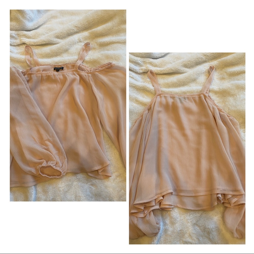 light pink off the shoulder top from express XS